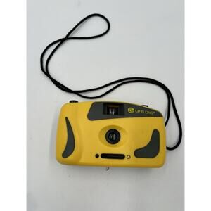 Vintage Lifelong Point And Shoot 35mm Camera With Carting Cord Yellow